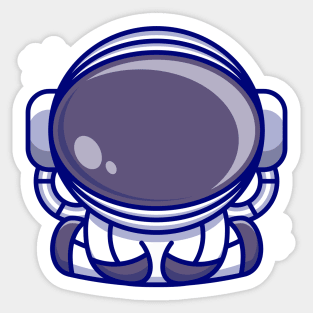 Cute astronaut suit, cartoon character Sticker